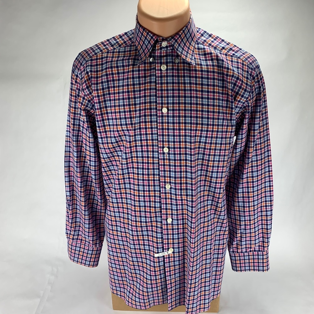Eton L/S Button Front Multi-color Slim Large EUC